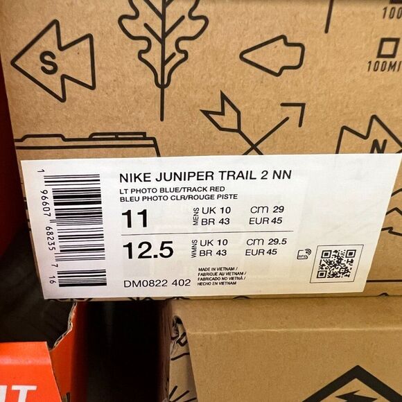 Nike Juniper Trail 2 running hiking shoes Mens 11 Light photo blue plum red - Picture 9 of 9